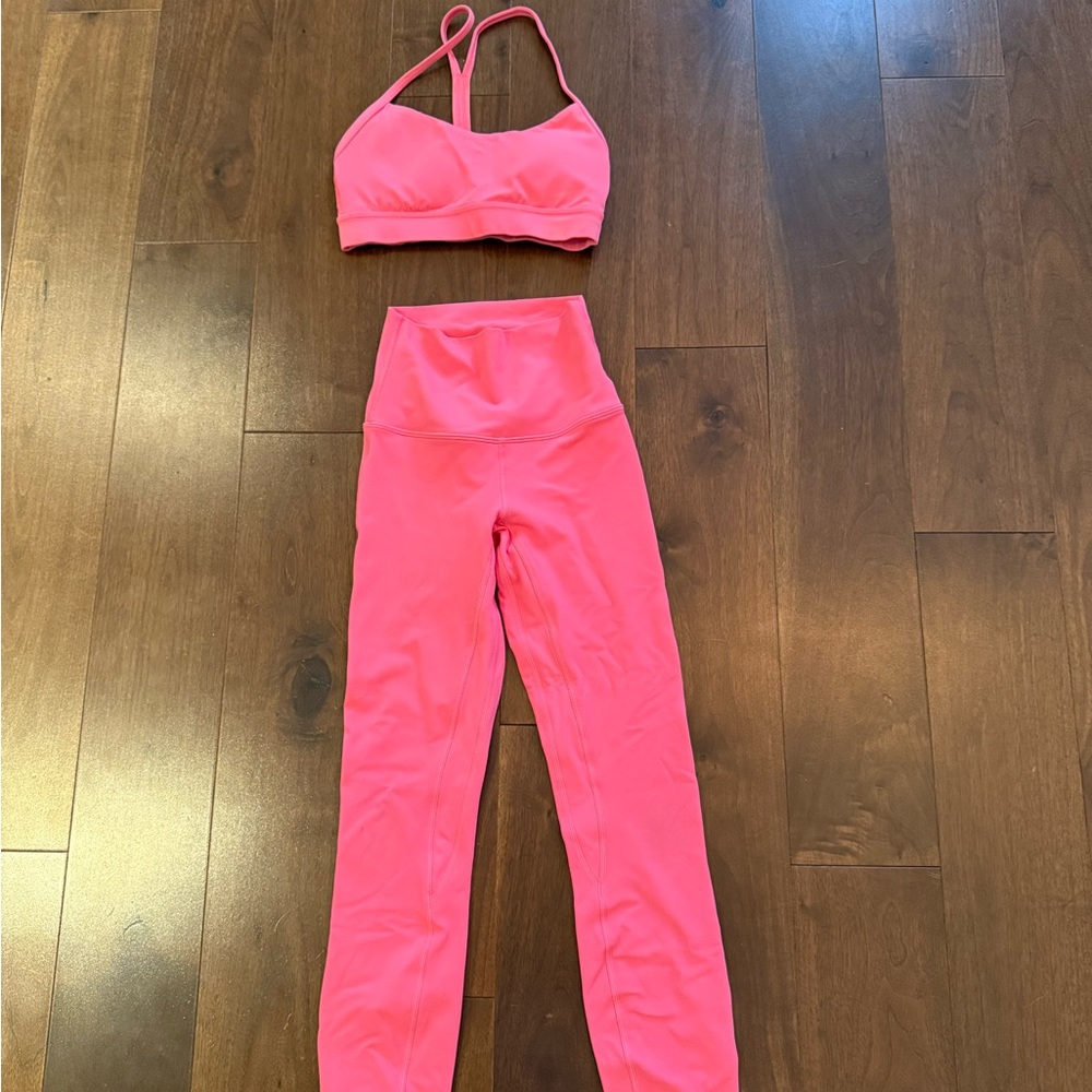 Lululemon Guava Pink Align Pant and Flow Y Bra Set